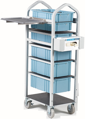 supply cart with 6 drawers